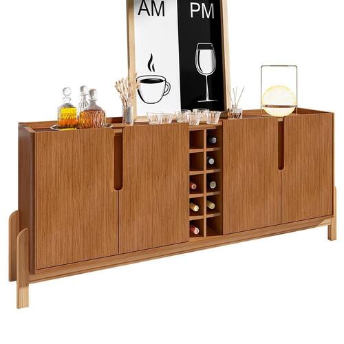 imagem-Buffet Aparador Lizz 190cm 4 Portas com Adega - Casa D - Marrom
