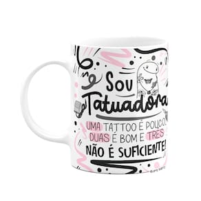Caneca Flork Profissões - Sou Tatuadora - 325ml branca