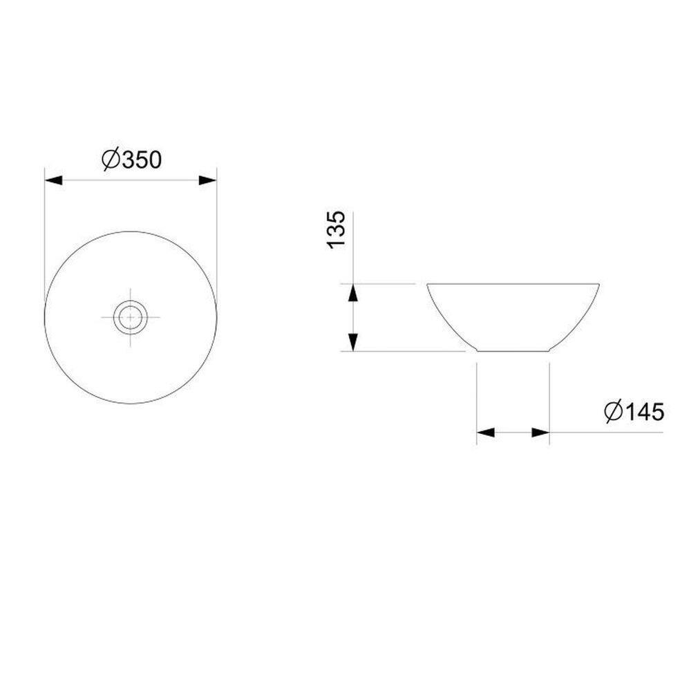 Kit 3 Cubas de Apoio Redonda sem Mesa 350 Design D1 Celite Matte Black