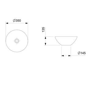Kit 3 Cubas de Apoio Redonda sem Mesa 350 Design D1 Celite Matte Black