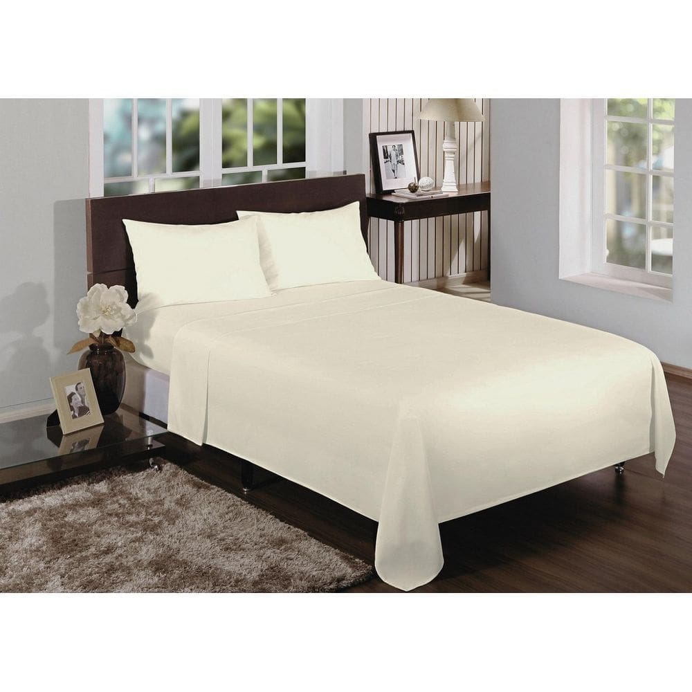 Jogo Lençol Viúva 4 Peças 2,03X1,20X25Cm 180 Fios Bainha