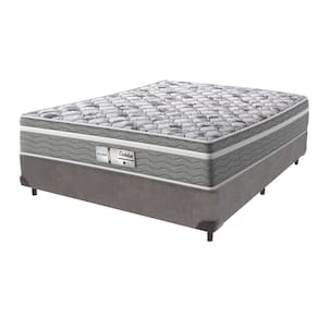 Cama Box Cinza e Colchão Casal Evolution Molas Ensacadas Probel