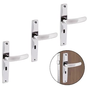 Fechadura Para Porta Interna Aço Inox Cromado Kit 04 Un