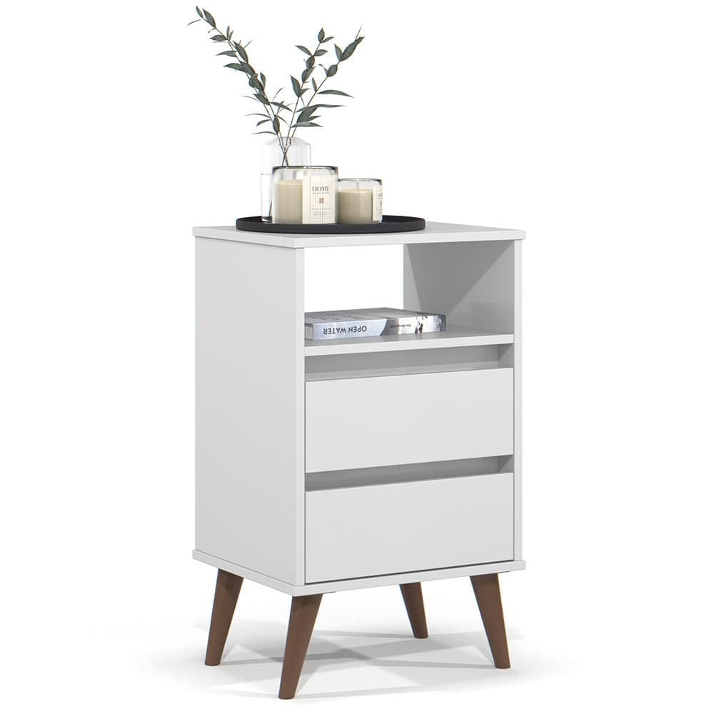 Mesa de Cabeceira Roma Quarto com 2 Gavetas