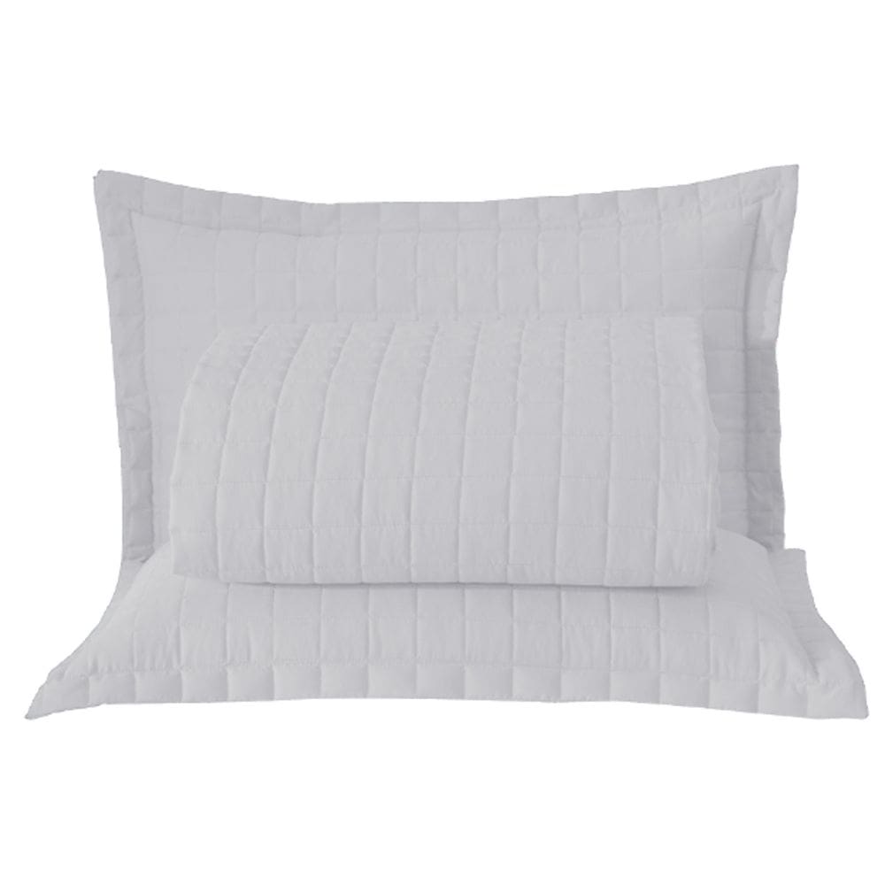 Kit Cobre Leito Colcha Bellini Casal Padrão Dupla Face Percal 300 Fios Textura Matelassê 3 Peças - Branco