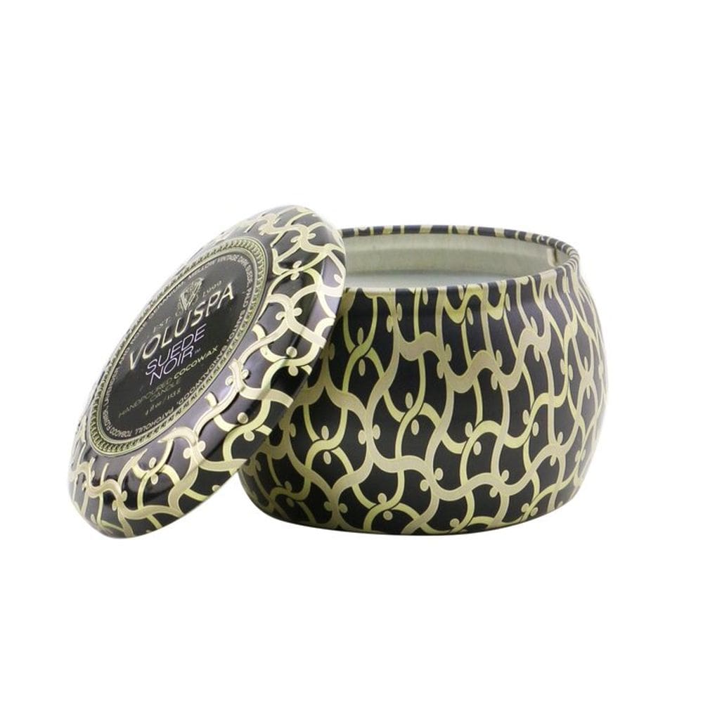 Vela Voluspa Suede Noir Mini Tin 25h de tempo de queima