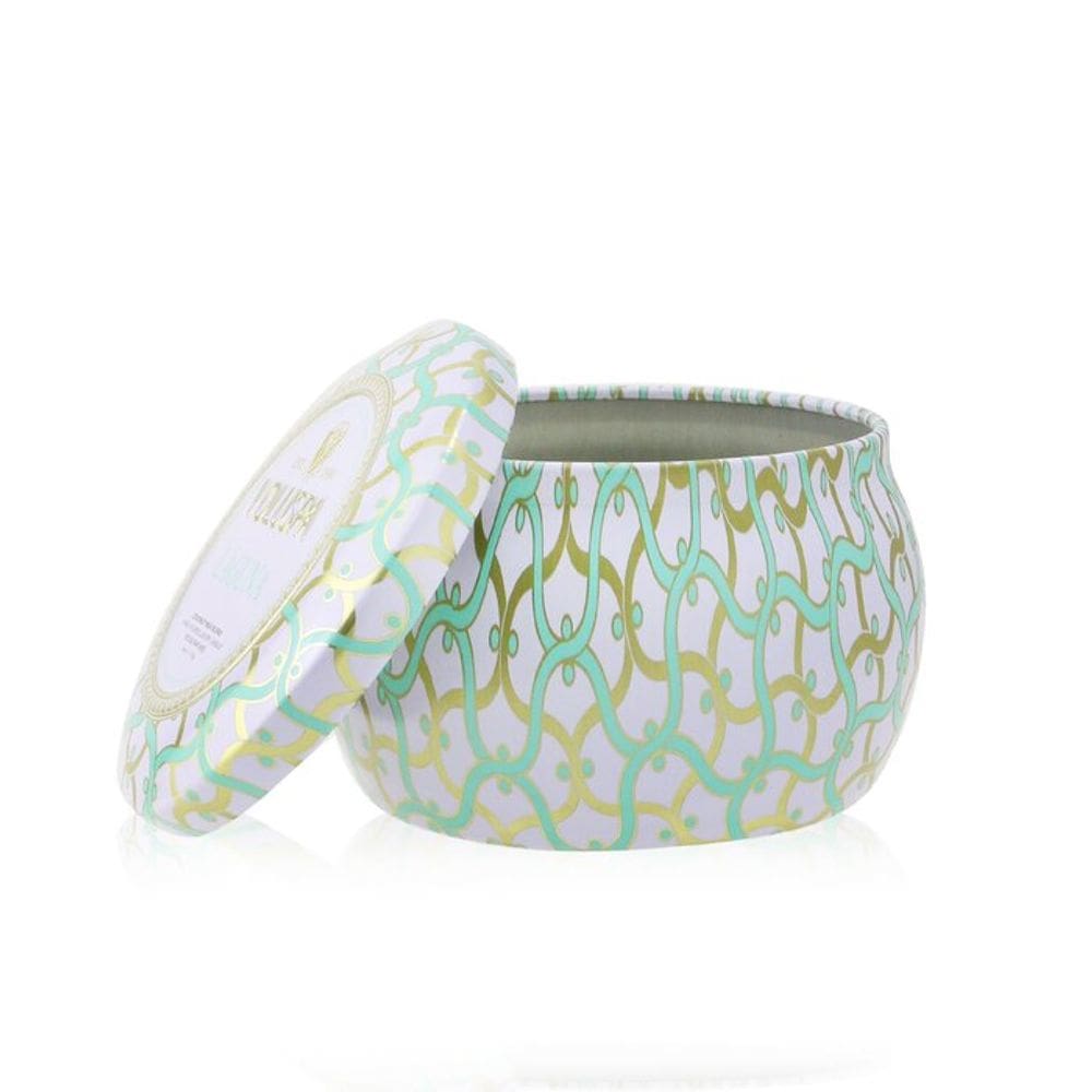 Vela Voluspa Mini Tin Laguna Scent 25h de tempo de queima