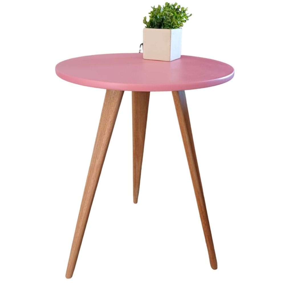 Mesa Lateral de Canto e Apoio Redonda Pé Palito Elegance 56 cm
