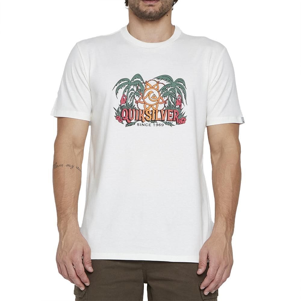 Camiseta Quiksilver Dala Jungle SM25 Masculina Snow White