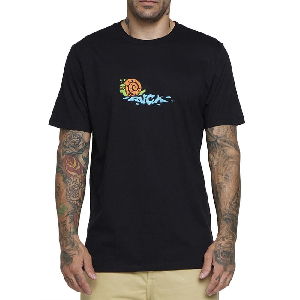 Camiseta RVCA Slow Roll SM25 Masculina Preto