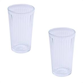 Kit 2 Copos De Vidro Para Água, Suco Refrigerante Sleek320Ml