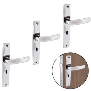 Fechadura Para Porta Interna Aço Inox Cromado Kit 04 Un