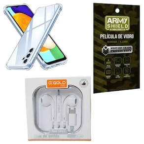 Capa Capinha Para Galaxy M35 + Fone Tipo-C + Pelicula
