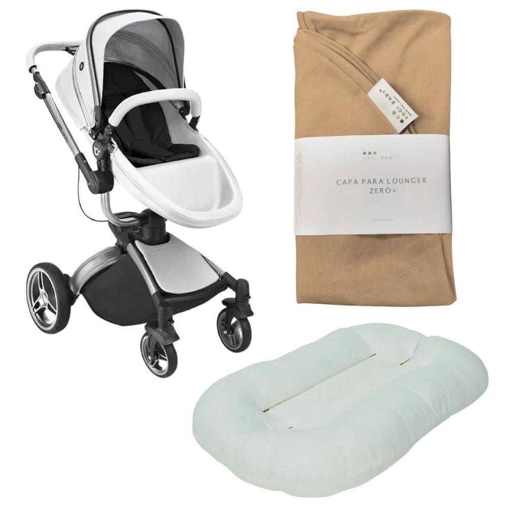 Carrinho Candy Branco Ninho Zero+ Cru E Capa Para Ninho Nude