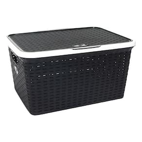 Caixa Organizadora Com Tampa Reclinável 7,5L Preto/Cinza