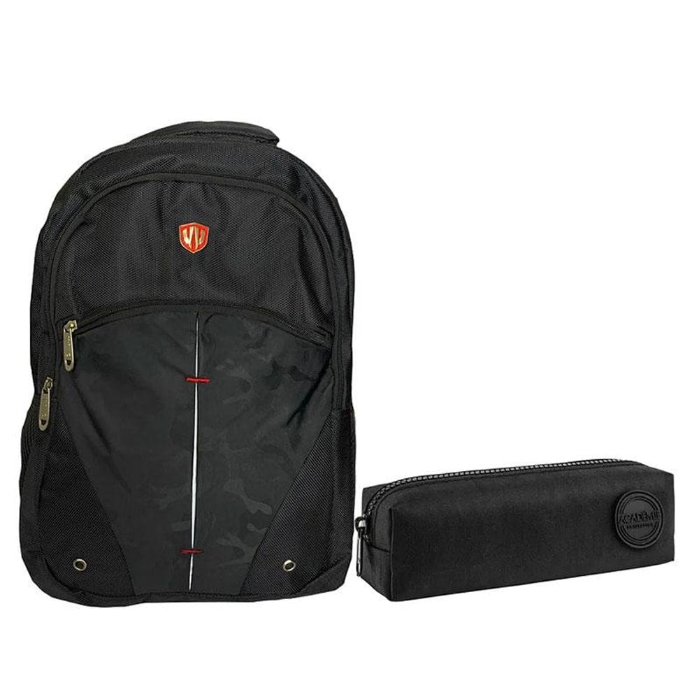 Kit Mochila Escolar Notebook SBFQ7808 e Estojo Académie Preto - Fuseco