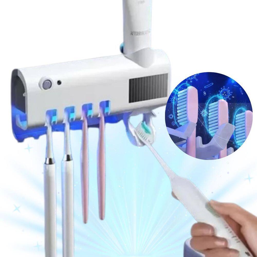 Suporte Porta Escova Dentes Dipenser Pasta Esterelizador Uv