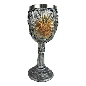 Taça Do Dragão Espada 3D Medieval Em Aço Inox E Resina 180Ml