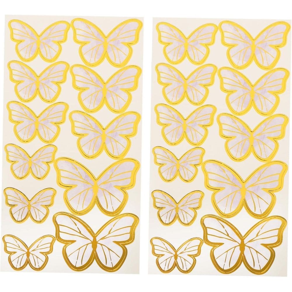 Topo Topper De Bolo Borboleta Lilás Em Papel Com 11 Unidades