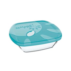 Assadeira De Vidro Com Tampa Quadrada 730Ml Peq Alta Temp