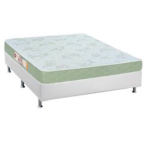 Cama Box Casal: Colchão Espuma Castor D33 Sleep Max + Base CRC Courano White(138x188)