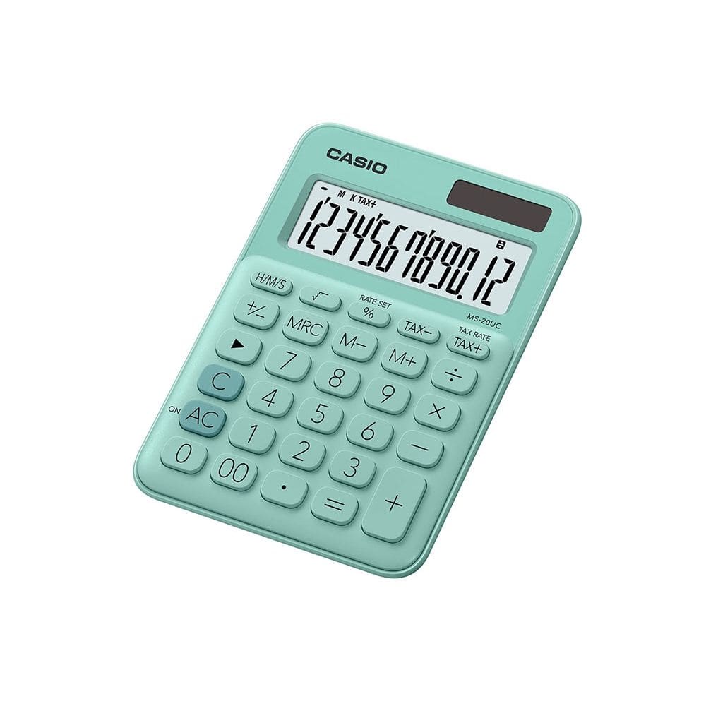 Calculadora compacta Casio de mesa 12 dígitos MS-20UC-GN