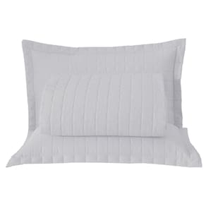 Kit Cobre Leito Colcha Bellini Queen Dupla Face Percal 300 Fios Textura Matelassê 3 Peças - Branco