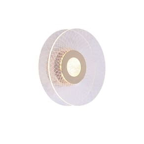 Arandela Disco Acrílico Dourado Led 7W 3000K 20cm