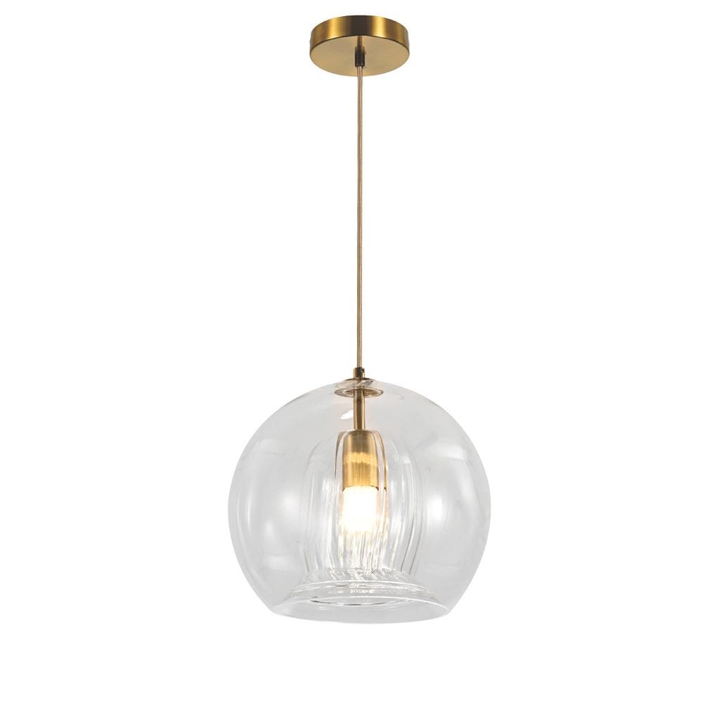 Pendente Dourado Vidro 15cm 1E27