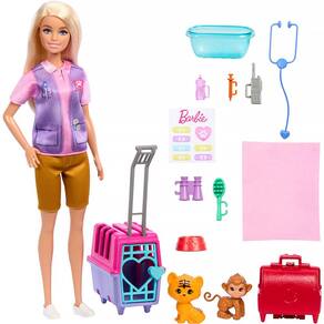 Boneca Barbie Resgate e Recuperação de Animais da Selva Loira HRG50 - Mattel