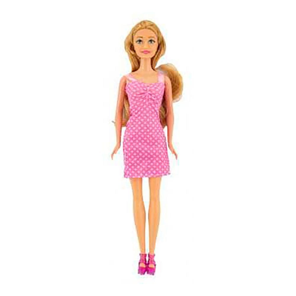 Boneca Kaibibi Loira Vestido Rosa com Coração BLD347 - Kaibibi
