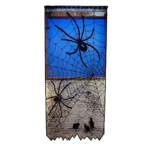 Painel Halloween Emaranhado De Teia Preto 0,97X2,13M