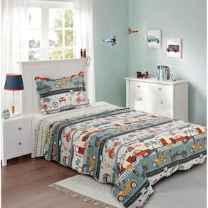 Cobre Leito Solteiro Prink Patchwork Infantil 02 Peças