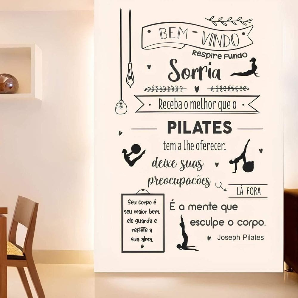 Adesivo De Parede Frase Joseph Pilates