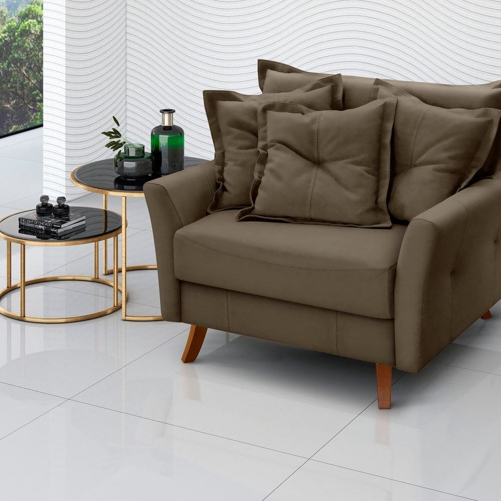 Poltrona para Sala de Estar Love Marrom
