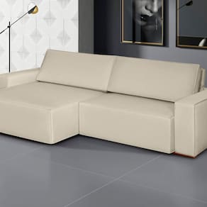 Sofá Siena - Retrátil / Reclinável 200 Cm- Veludo Marfim