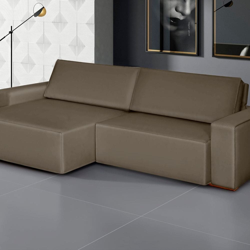 Sofá Siena - Retrátil / Reclinável 280 Cm Veludo Marrom