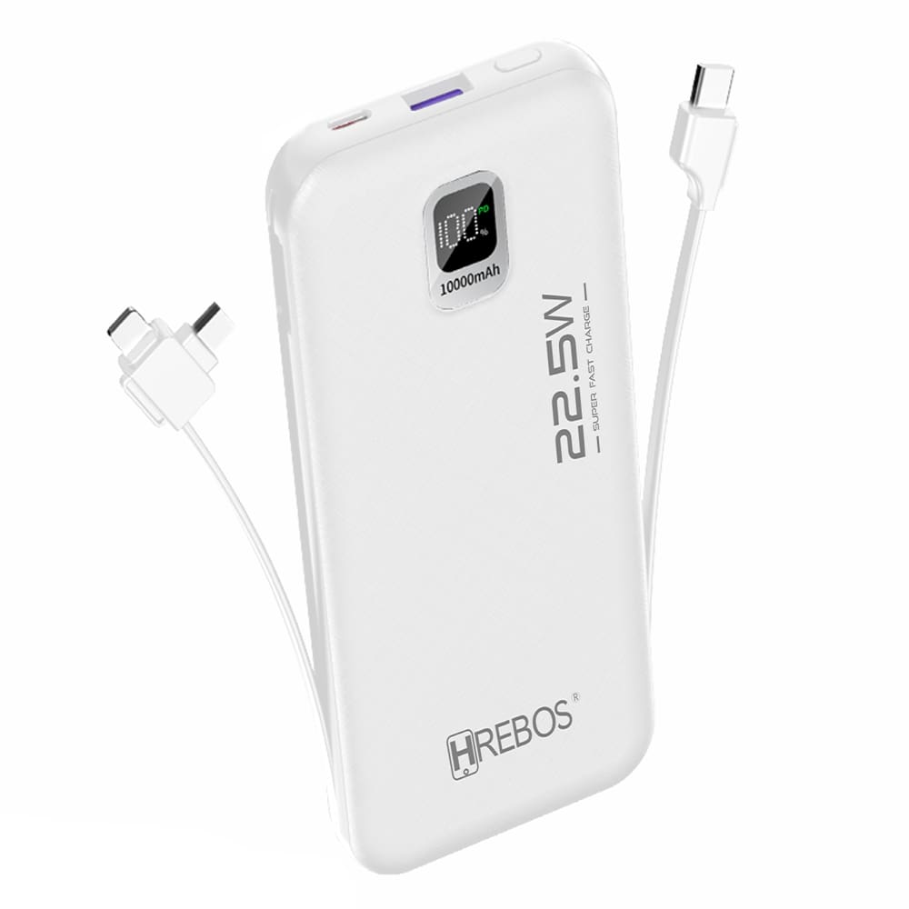 Carregador Portátil Power Display Led 10mAh Tipo C e Compatível e V8 Hrebos PB-947