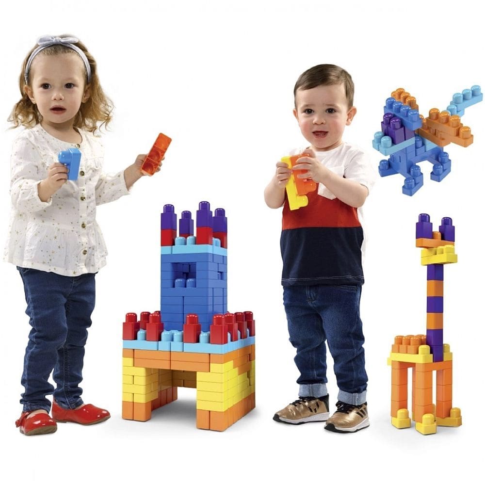 Blocos de Montar Dismat 80 Peças Coloridas Brinquedo Educativo para Bebês e Crianças Estimula a Criatividade e a Coordenação Motora MK380