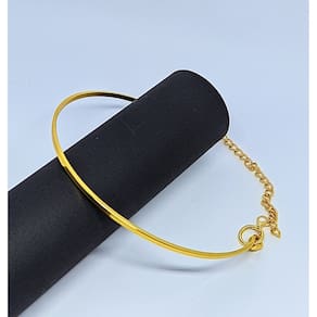 Colar Choker Feminino Elo Aro fio Rígido liso 3mm Folheado a Ouro Dourado e Prata Luxo Ajustável Tendência Moda