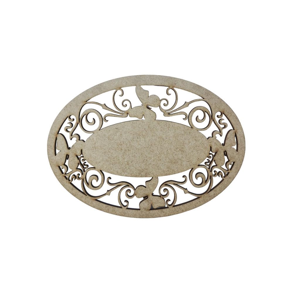 Placa Mdf Cru Artesanato Design Arabesco Borboletas 35Cm