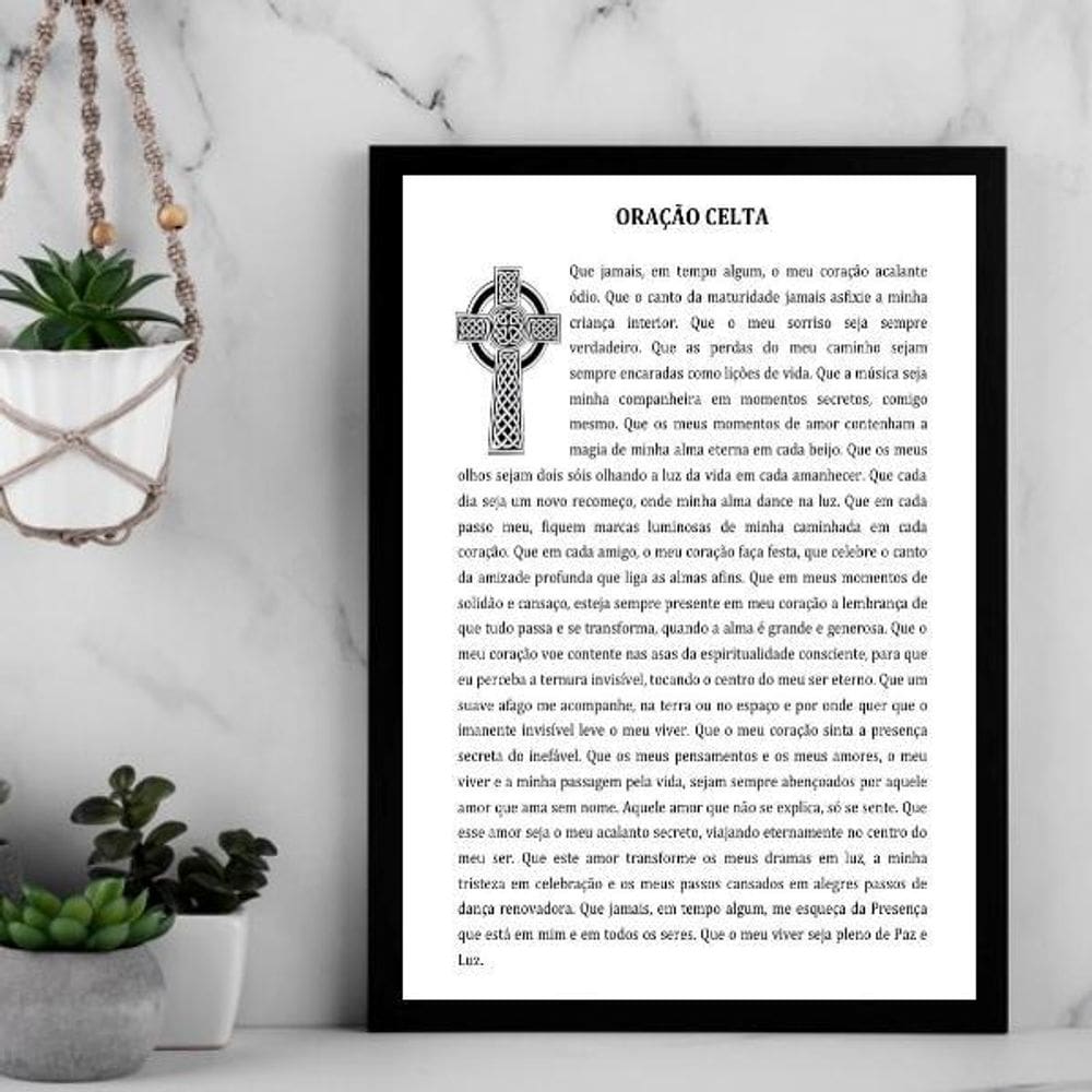 Quadro Decorativo Oração Celta 45X34Cm