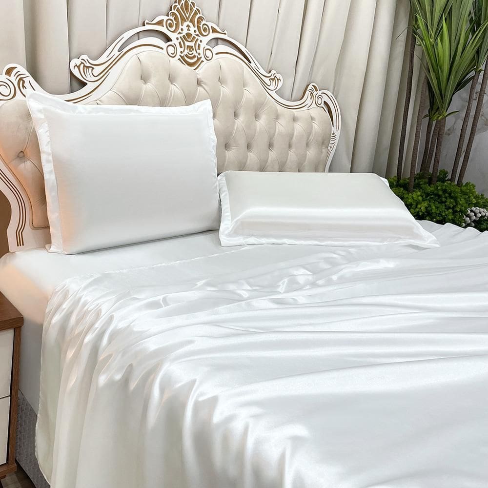 Jogo De Cama Lençol Queen Luxo Charmousse 4 Peças - Brancp