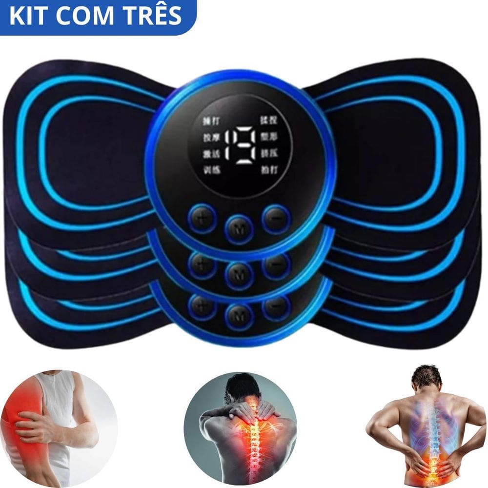 Kit Mini Massageador Elétrico Estimulador Alivia Dor Varizes