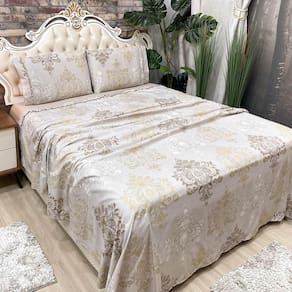 Jogo Cama Lençol Casal Colonial Percal 300 Fios 4 Peças