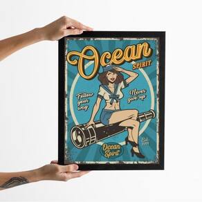 Quadro Decorativo Espírito Oceânico 45X34Cm - Com Vidro