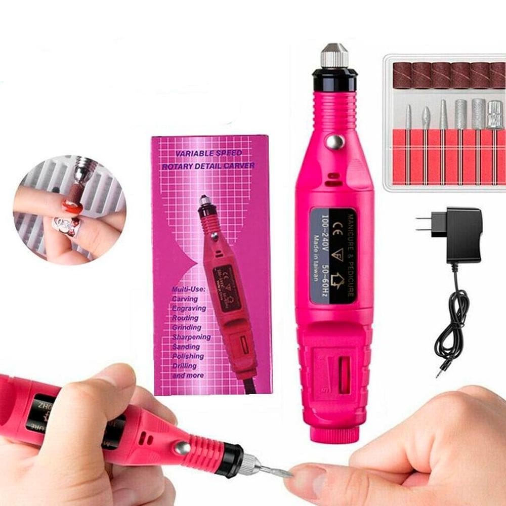 Lixadeira Elétrica Profissional Recarregável 110V/220V Rosa