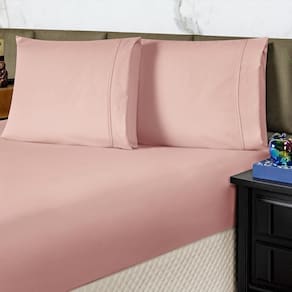 Jogo Cama Lençol Queen Conforto Percal 300 Fios 3 Peças Rosê