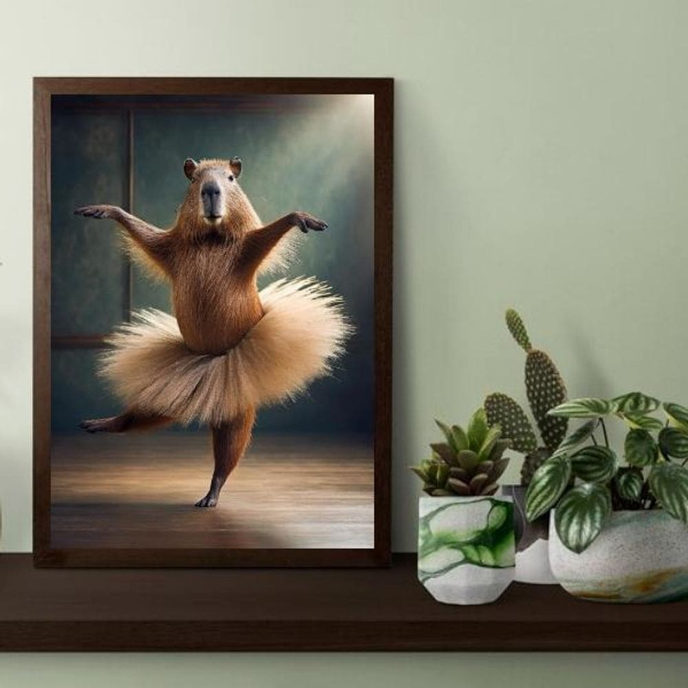Quadro Decorativo Capivara Balé 45X34Cm