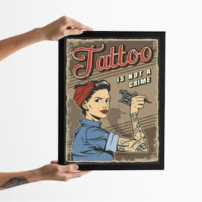 Quadro Tatuagem Não É Crime 24X18Cm - Com Vidro